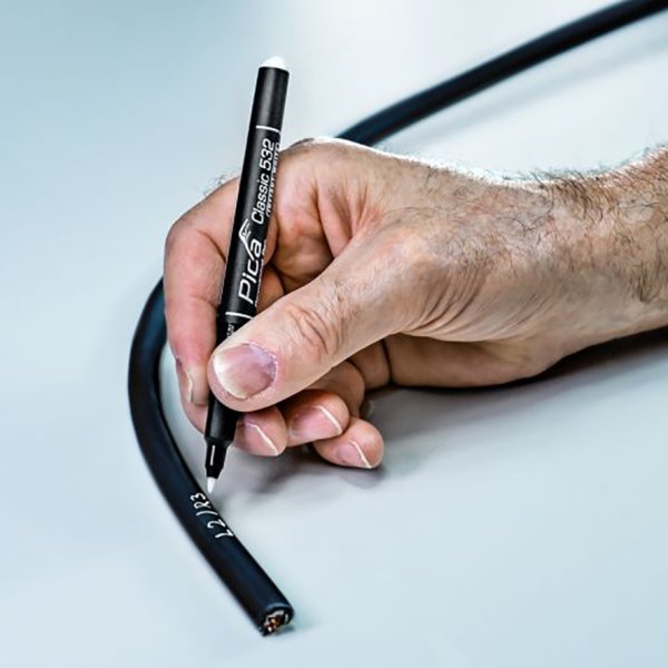 PICA Classic Permanent marker INSTANT-WHITE 1-2mm rund spids hvid - 1905032