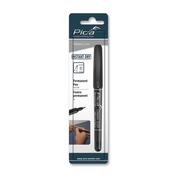 PICA Classic Permanent marker INSTANT-DRY 0,7mm rund spids sort - 2107729