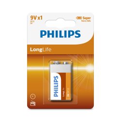 PHILIPS batteri longlife zinkklorid 9V 1-pak - 1437218