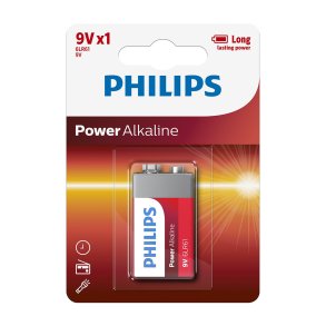 PHILIPS batteri power alkaline 9V 1-pak - 1437278