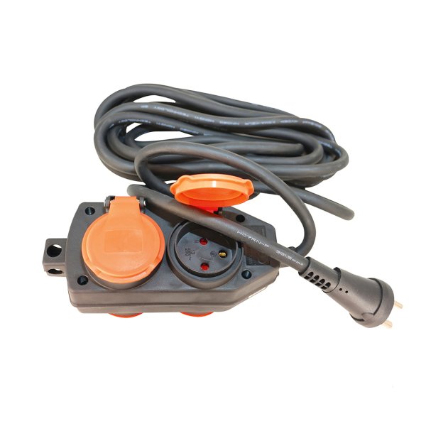 GRIPO kabels�t neopren 5m med jord og 4x220V udtag 3x1,5mm&sup2; - 2071225