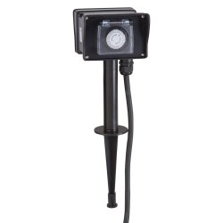 GRIPO havespyd med 2 udtag og timer IP44 - 2071226