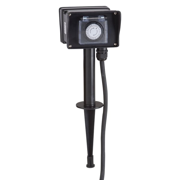 GRIPO havespyd med 2 udtag og timer IP44 - 2071226