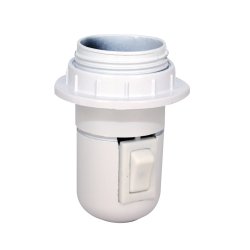 GRIPO fatning E27 hvid m. afbryder - 2126856