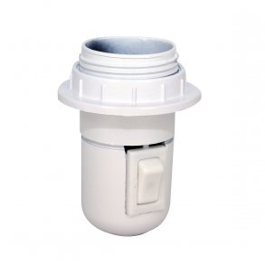 GRIPO fatning E27 hvid m. afbryder - 2126856