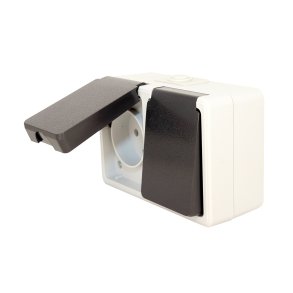 GRIPO stikkontakt dobbelt IP54 vandret - 2107884