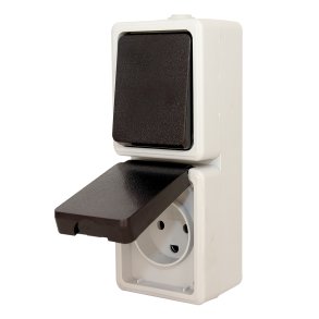 GRIPO stikkontakt m. afbryder IP54 lodret - 2217065