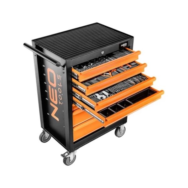NEO V�rkstedsvogn med 7 skuffer 129 Dele v�rkt�j - 2398665
