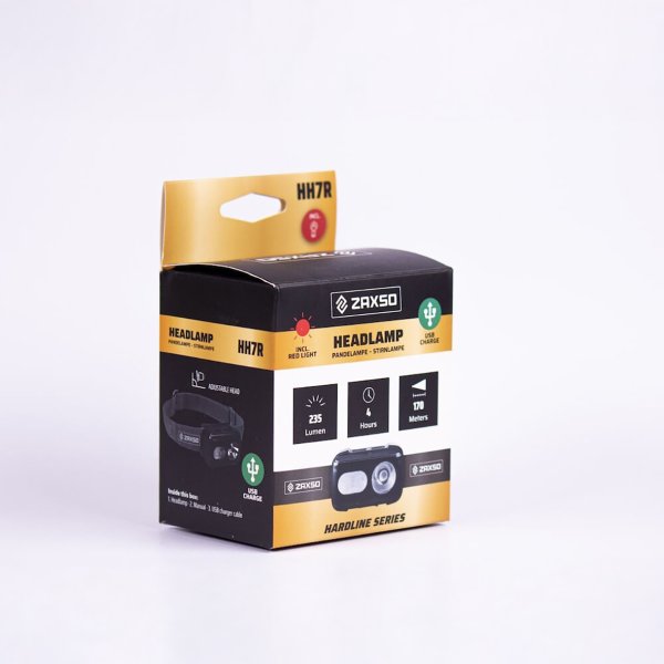 ZAXSO HH7R Pandelampe genopladelig 235 lumen - 2258491