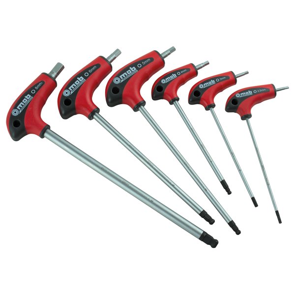 PEDDINGHAUS sekskantn�gle s�t T-greb 2,5 - 8 mm / m. kugle / 6 dele