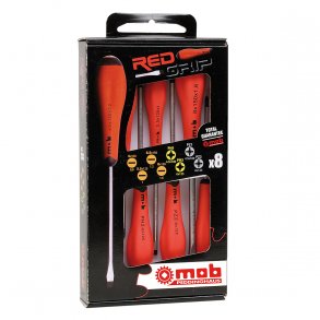 PEDDINGHAUS skruetr�kkers�t KOMBI 8 dele Lige / PH / PZ / RED GRIP