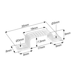 RANCEO monteringsclips til LED strip inkl. skruer (50/pk) - 2261381