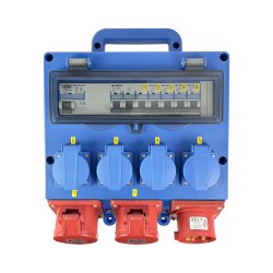 BLUE ELECTRIC Byggestr�mstavle 16A - 230/400 volt - Schuko - 2535848 