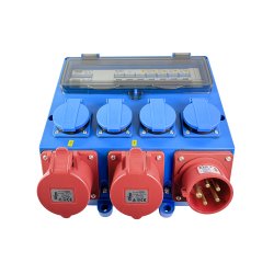 BLUE ELECTRIC Byggestr�mstavle 16A - 230/400 volt - Schuko - 2535848 