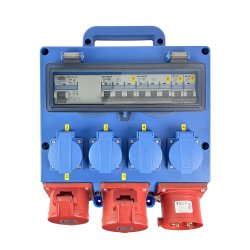 BLUE ELECTRIC Byggestr�mstavle 32A - 230/400 volt - Schuko - 2535850