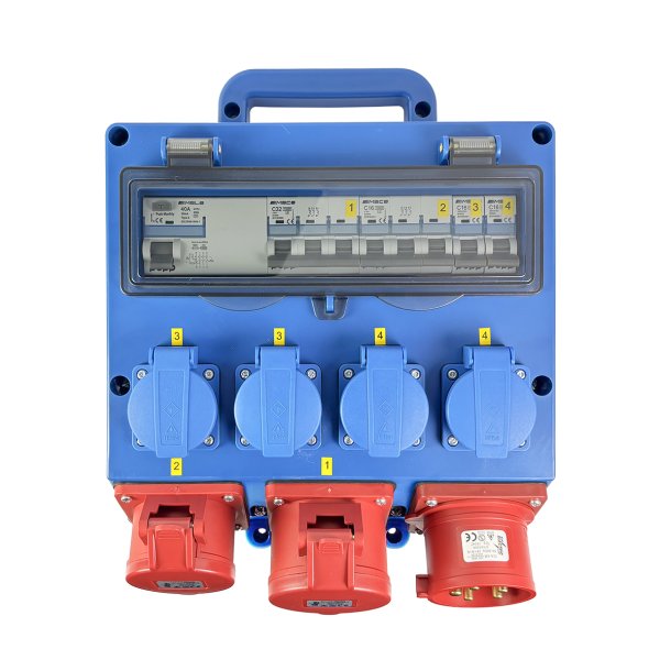 BLUE ELECTRIC Byggestr�mstavle 32A - 230/400 volt - Schuko - 2535850