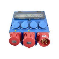 BLUE ELECTRIC Byggestr�mstavle 32A - 230/400 volt - Schuko - 2535850