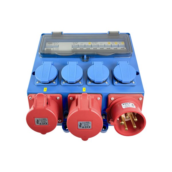 BLUE ELECTRIC Byggestr�mstavle 32A - 230/400 volt - Schuko - 2535850