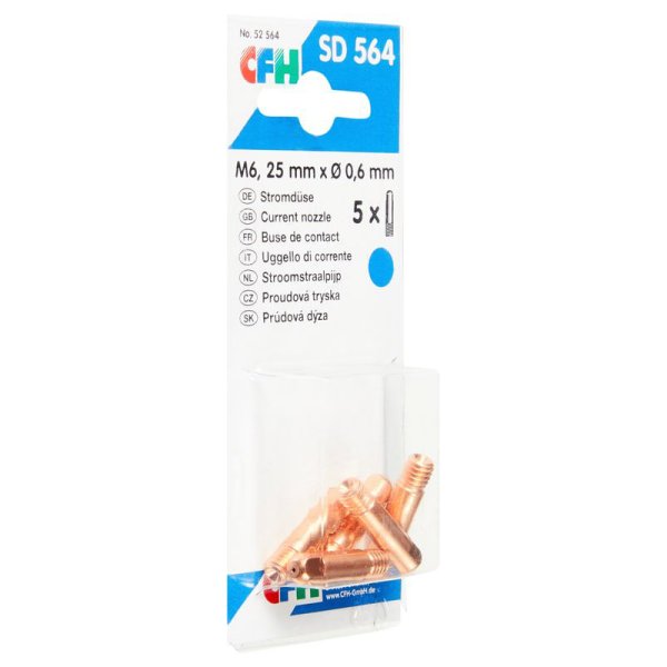 CFH kontaktdyse SD564 - M6 / 0,6 mm / 5 stk. - 1991080