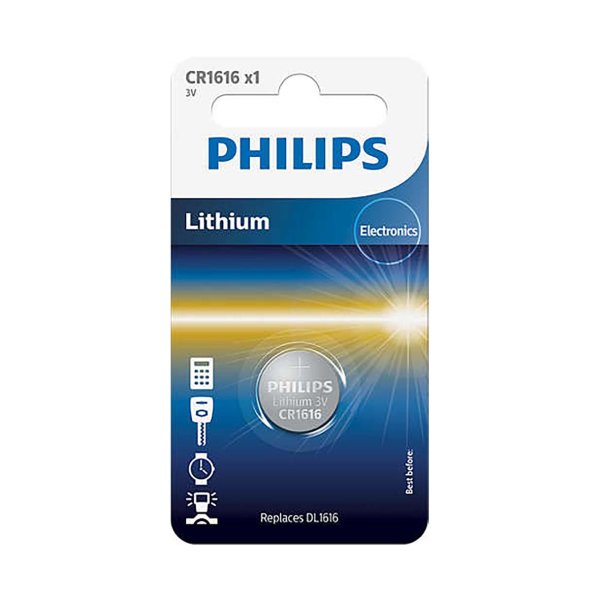 PHILIPS knapcellebatteri lithium CR1616 1-pak - 2301946