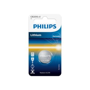 PHILIPS knapcellebatteri lithium CR2016 1-pak - 2164742