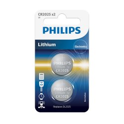 PHILIPS knapcellebatteri lithium CR2025 2-pak - 2301957