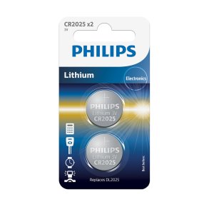 PHILIPS knapcellebatteri lithium CR2025 2-pak - 2301957