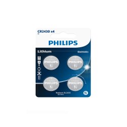 PHILIPS knapcellebatteri lithium CR2430 4-pak - 2292444