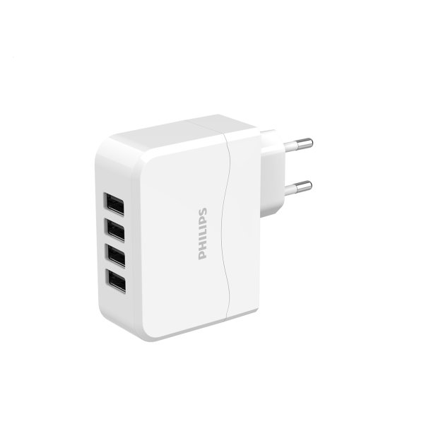 PHILIPS USB lader med 4 udtag - 2537106