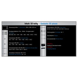 EVENTUS gevindsk�res�t HSS M3 - M12, 52 dele i kunststofkuffert