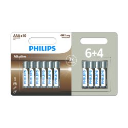 PHILIPS batteri tech alkaline AAA 6+4-pak - 2109962