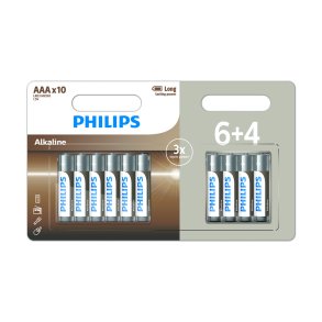 PHILIPS batteri tech alkaline AAA 6+4-pak - 2109962