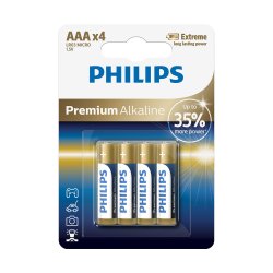PHILIPS batteri premium alkaline AAA 4-blister -LR03M4B/10 - 1866685