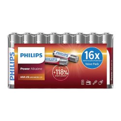 PHILIPS batteri power alkaline AAA 16-pak