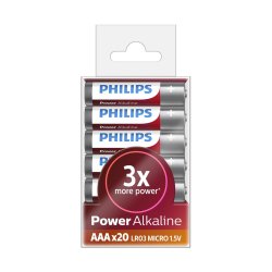 PHILIPS batteri power alkaline AAA 20-pak - 1554002