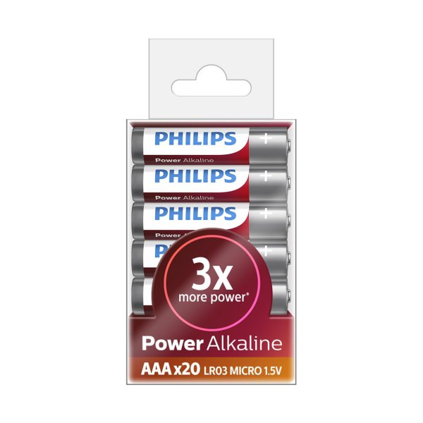 PHILIPS batteri power alkaline AAA 20-pak - 1554002