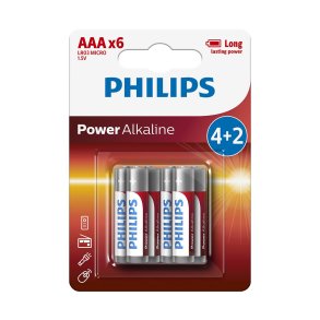 PHILIPS batteri power alkaline AAA 4+2-pak