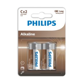 PHILIPS batteri tech alkaline C 2-pak - 2110057