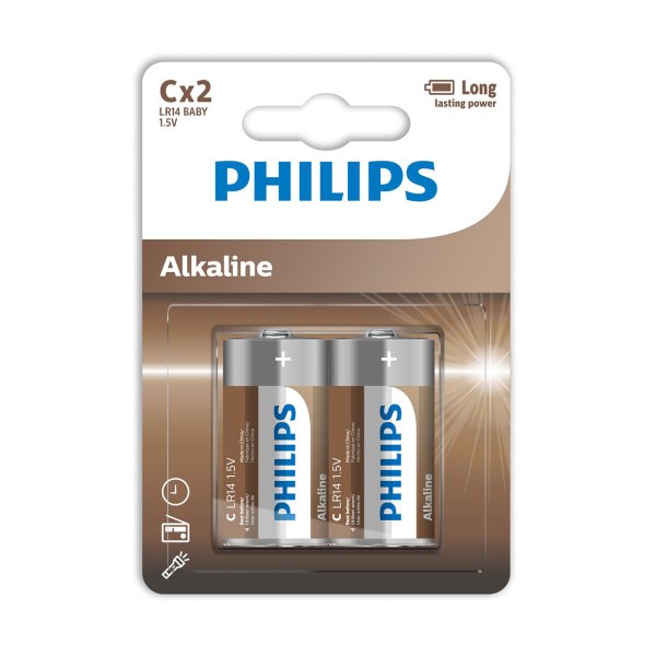 PHILIPS batteri tech alkaline C 2-pak - 2110057