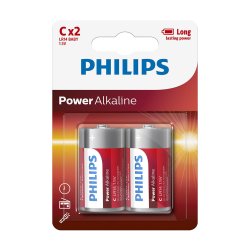 PHILIPS batteri power alkaline C 2-pak - LR14P2B/10 - 1437263