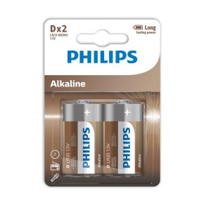 PHILIPS batteri tech alkaline D 2-pak - 2110058