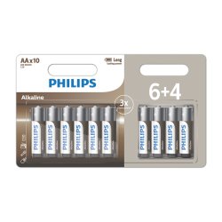 PHILIPS batteri tech alkaline AA 6+4-pak - 2109961