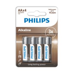 PHILIPS batteri tech alkaline AA 4-pak - 2109959