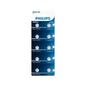 PHILIPS knapcellebatteri alkaline LR754 10-pak