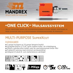 MANDREX MXqs Hulsav s�t - Elektriker - 12 dele - Multi HM SuperXcut