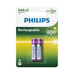 PHILIPS batteri genopladeligt NiMH AAA 2-pak - 2272841
