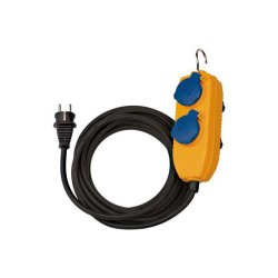 BLUE ELECTRIC Schuko Kabels�t med 4-d�se + jord -10 M - 3x1,5 mm2