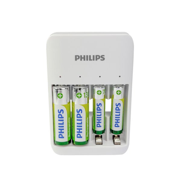 PHILIPS batterilader til AA/AAA - inkl. 2xAAA og 2xAA - 2513680